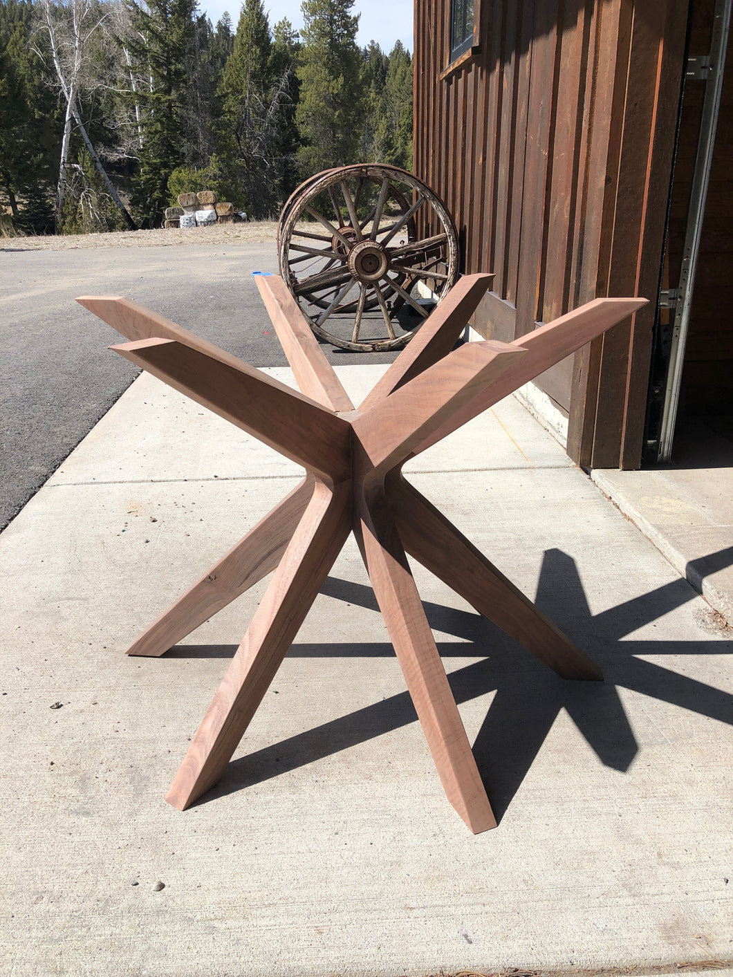 6 leg Black Walnut table base